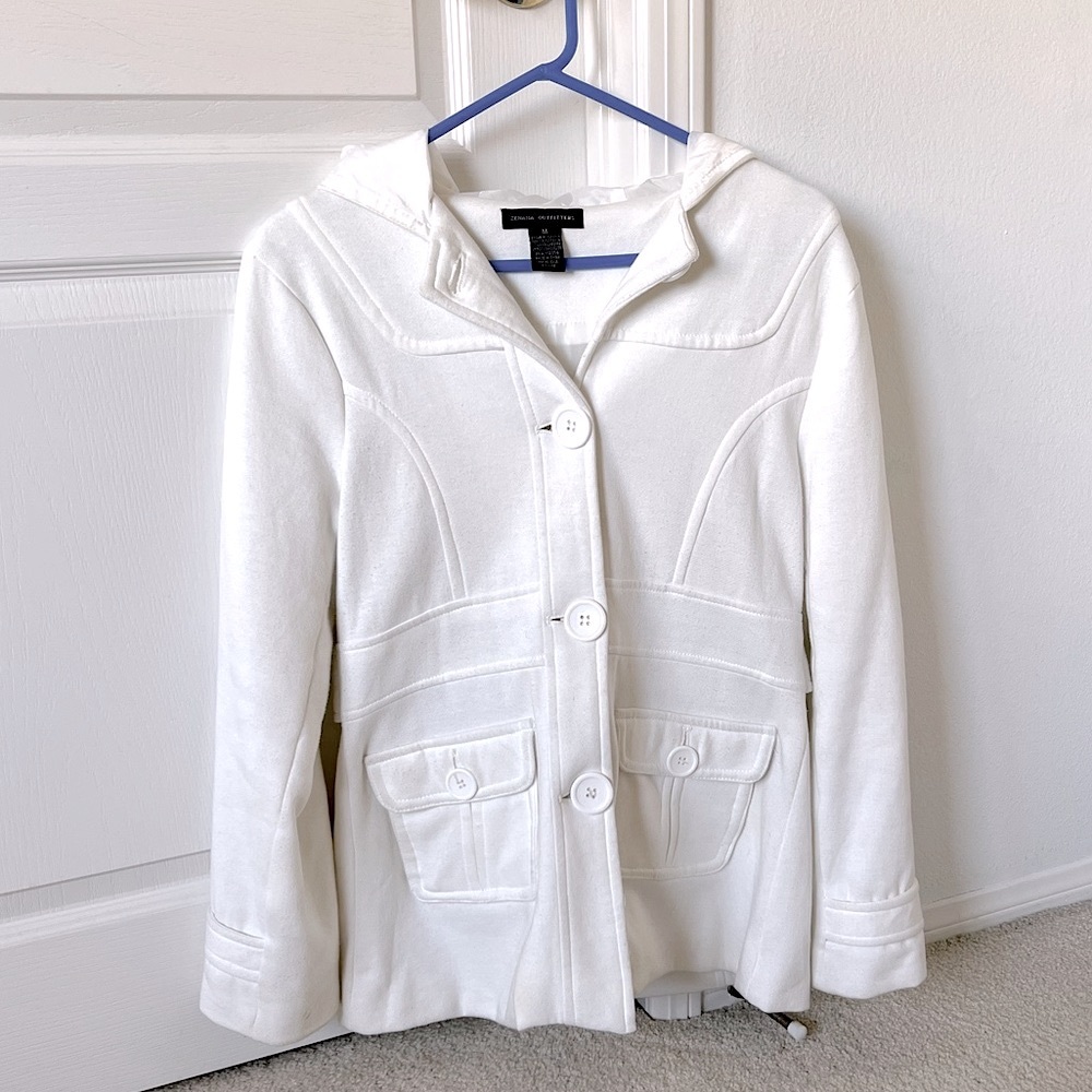 Off White Hooded Peacoat